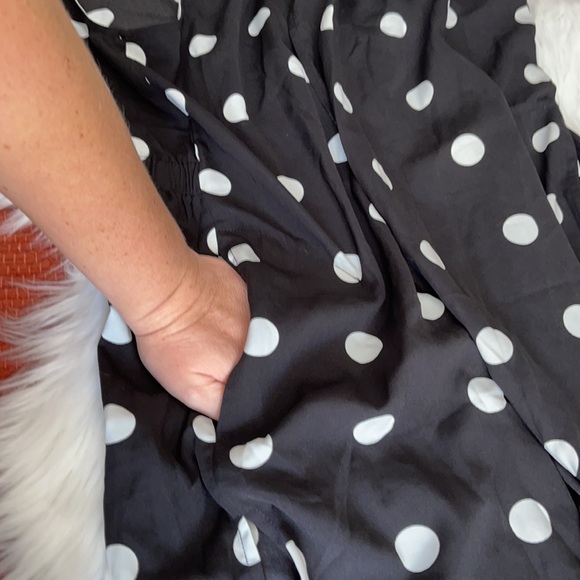 Anthropologie Pleione Black & White Polka Dot Long Vest Duster Size Medium - Picture 8 of 15